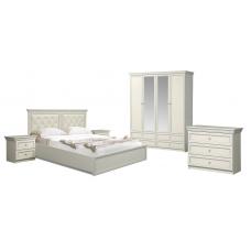 Комплект мебели для спальни Эльмира (белый/белая кожа патина)