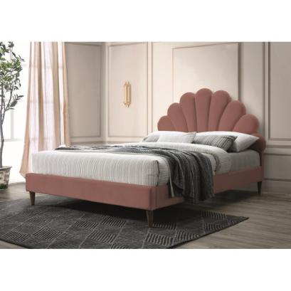 Кровать Signal SANTANA Velvet (античный розовый/дуб) 160/200